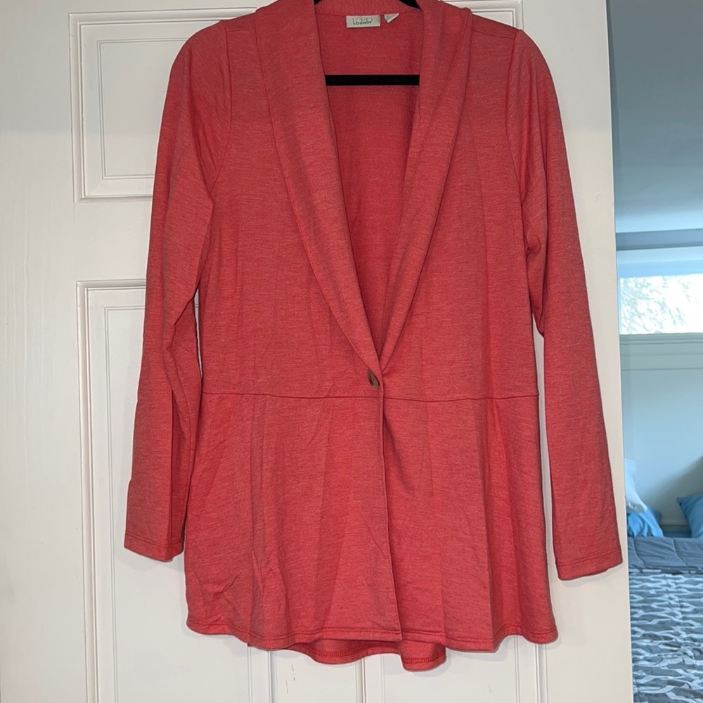 Logo lounge peplum cardigan size L